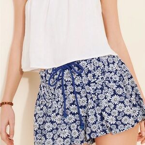 NWOT Women's Free People Offbeat Printed Pull-On Shorts Blue Floral Size Small